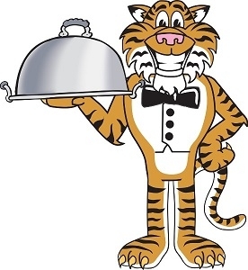 Cartoon Tiger with Plate